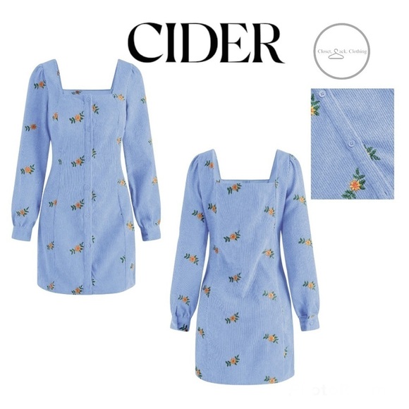 CIDER Floral Print Corduroy Mini Dress Size Small - Picture 1 of 8